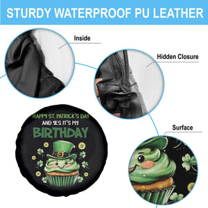 Funny St. Patrick's Day And Birthday Spare Tire Cover Shamrock Cupcake Leprechaun TS09 Print Your Wear