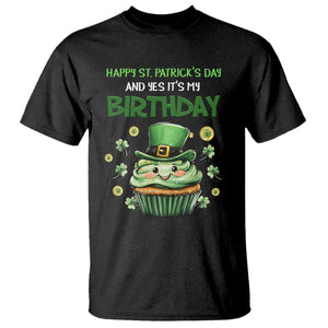 Funny St. Patrick's Day And Birthday T Shirt Shamrock Cupcake Leprechaun TS09 Black Print Your Wear