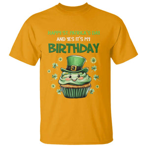 Funny St. Patrick's Day And Birthday T Shirt Shamrock Cupcake Leprechaun TS09 Gold Print Your Wear