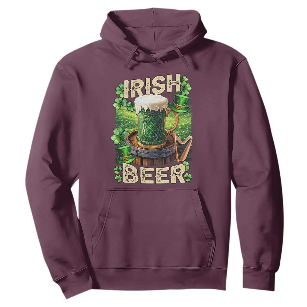 Funny St. Patrick's Day Irish Beer Hoodie TS09 Maroon Print Your Wear