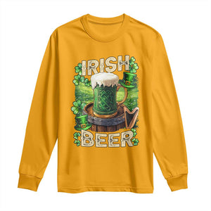 Funny St. Patrick's Day Irish Beer Long Sleeve Shirt TS09 Gold Print Your Wear