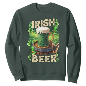 Funny St. Patrick's Day Irish Beer Sweatshirt TS09 Dark Forest Green Print Your Wear