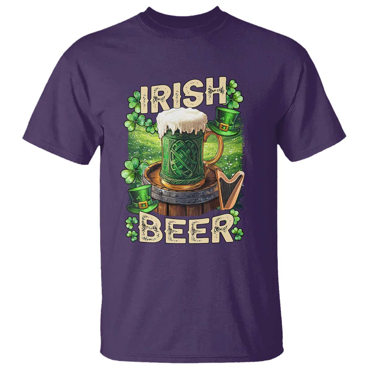 Funny St. Patrick's Day Irish Beer T Shirt TS09 Purple Print Your Wear
