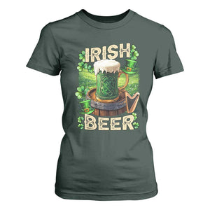 Funny St. Patrick's Day Irish Beer T Shirt For Women TS09 Dark Forest Green Print Your Wear