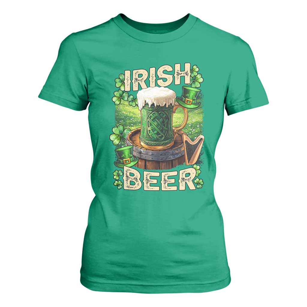 Funny St. Patrick's Day Irish Beer T Shirt For Women TS09 Irish Green Print Your Wear