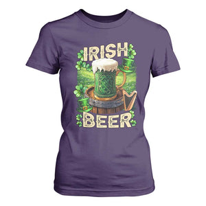 Funny St. Patrick's Day Irish Beer T Shirt For Women TS09 Purple Print Your Wear