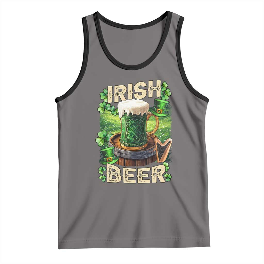 Funny St. Patrick's Day Irish Beer Tank Top TS09 Deep Heather Black Print Your Wear
