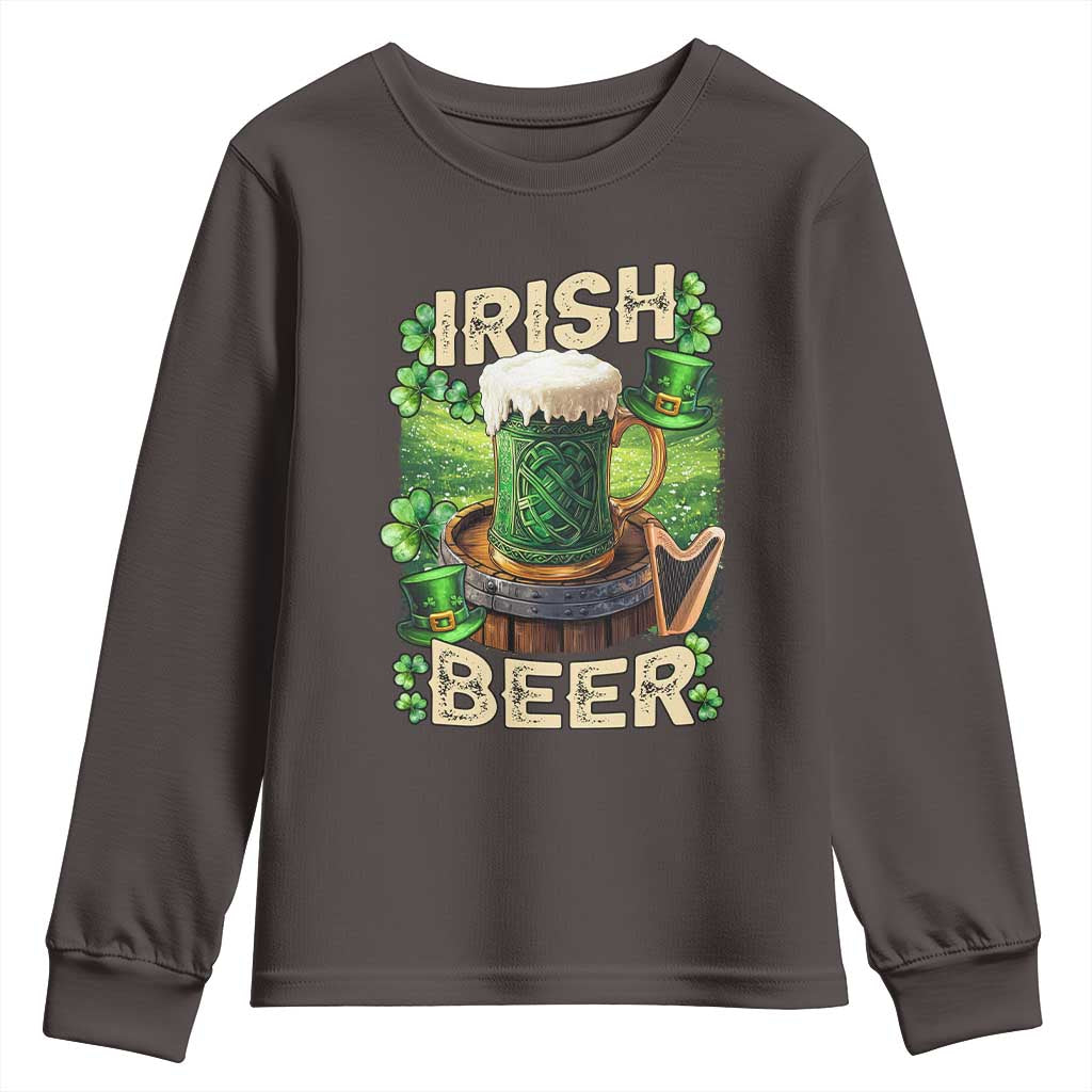 Funny St. Patrick's Day Irish Beer Youth Sweatshirt TS09 Dark Chocolate Print Your Wear