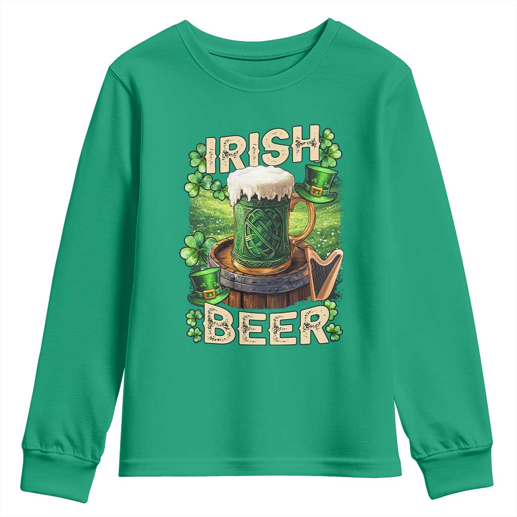 Funny St. Patrick's Day Irish Beer Youth Sweatshirt TS09 Irish Green Print Your Wear
