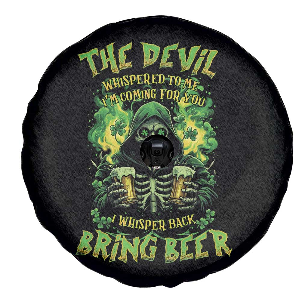 Funny Irish Beer Spare Tire Cover The Devil Whispered I'm Coming For You I Whisper Back Bring Beer TS09 Print Your Wear