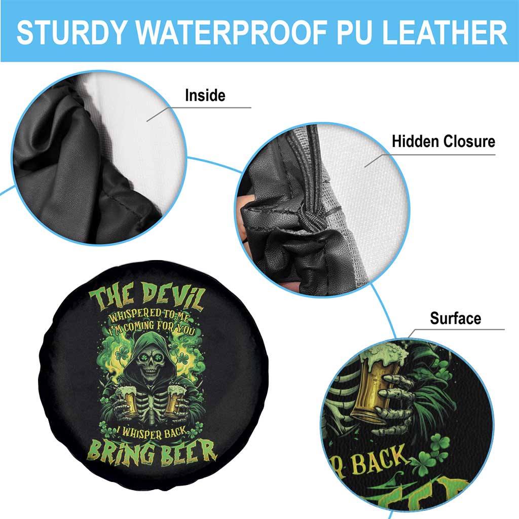 Funny Irish Beer Spare Tire Cover The Devil Whispered I'm Coming For You I Whisper Back Bring Beer TS09 Print Your Wear