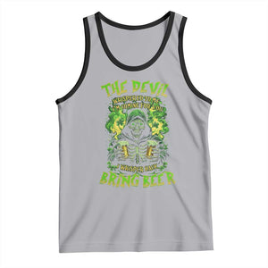 Funny Irish Beer Tank Top The Devil Whispered I'm Coming For You I Whisper Back Bring Beer TS09 Athletic Heather Black Print Your Wear