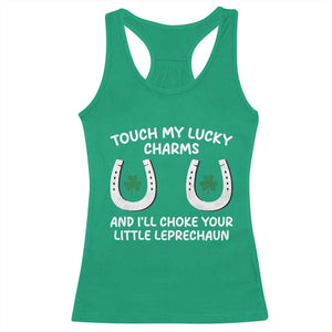 Funny St. Patrick's Day Racerback Tank Top Touch My Lucky Charm TS09 Irish Green Print Your Wear