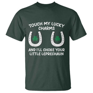 Funny St. Patrick's Day T Shirt Touch My Lucky Charm TS09 Dark Forest Green Print Your Wear