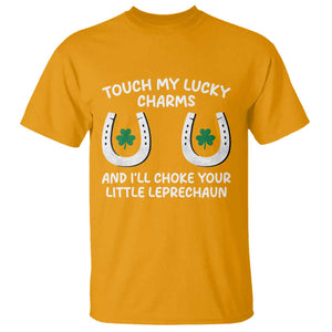 Funny St. Patrick's Day T Shirt Touch My Lucky Charm TS09 Gold Print Your Wear