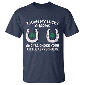 Funny St. Patrick's Day T Shirt Touch My Lucky Charm TS09 Navy Print Your Wear
