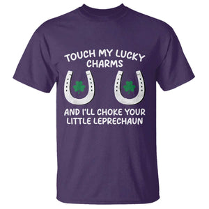 Funny St. Patrick's Day T Shirt Touch My Lucky Charm TS09 Purple Print Your Wear