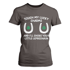 Funny St. Patrick's Day T Shirt For Women Touch My Lucky Charm TS09 Dark Chocolate Print Your Wear