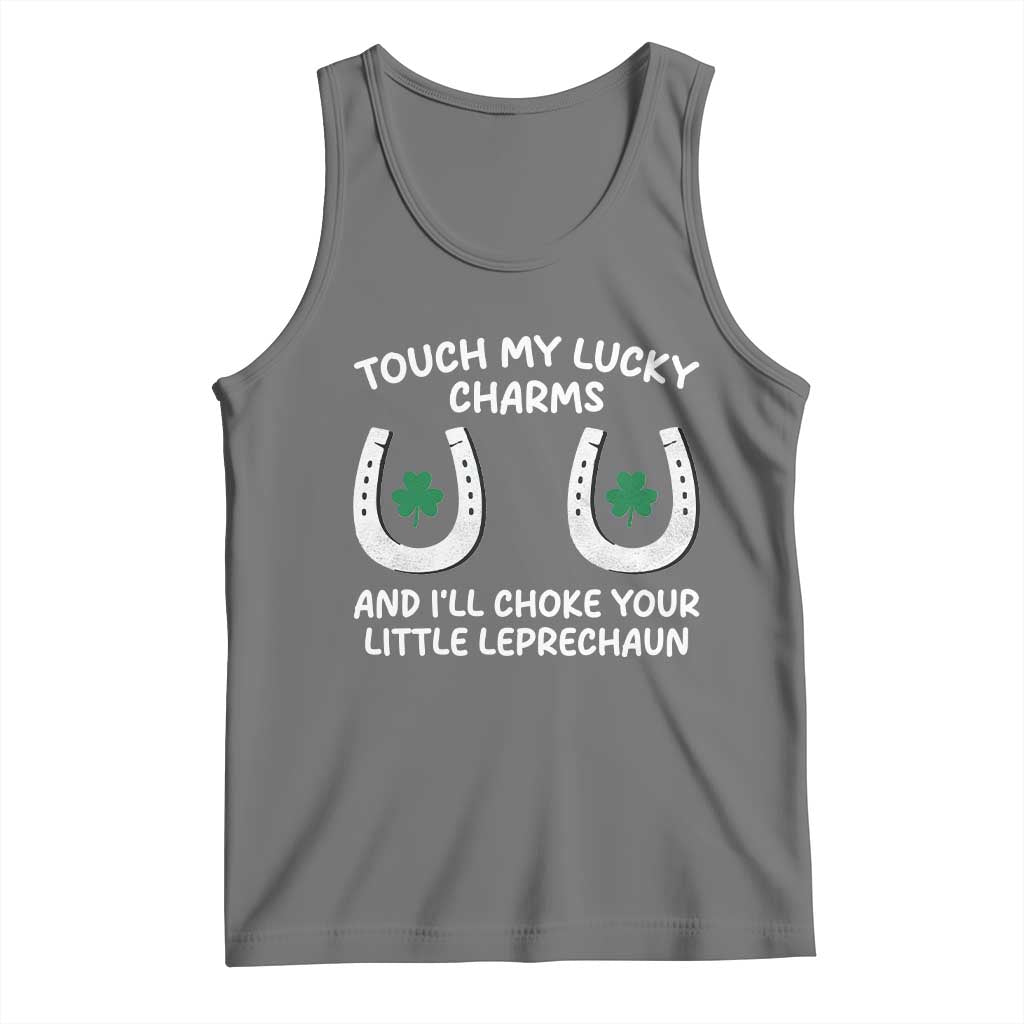 Funny St. Patrick's Day Tank Top Touch My Lucky Charm TS09 Black Heather Print Your Wear