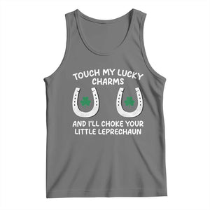 Funny St. Patrick's Day Tank Top Touch My Lucky Charm TS09 Black Heather Print Your Wear