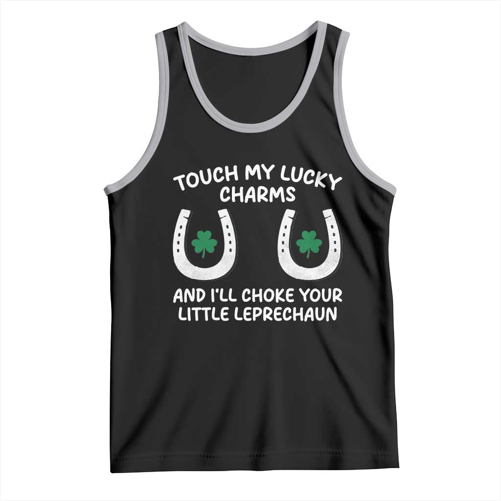 Funny St. Patrick's Day Tank Top Touch My Lucky Charm TS09 Black Athletic Heather Print Your Wear