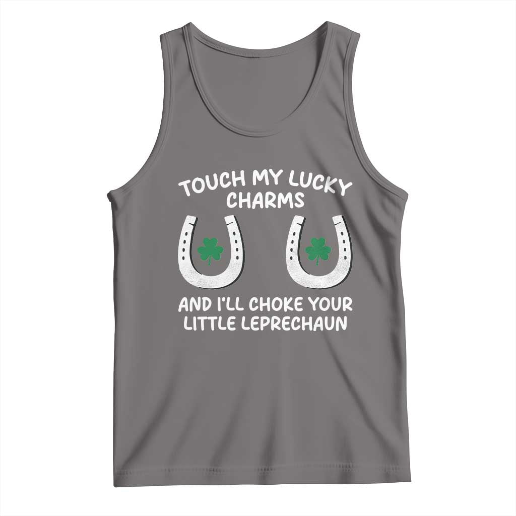 Funny St. Patrick's Day Tank Top Touch My Lucky Charm TS09 Deep Heather Print Your Wear