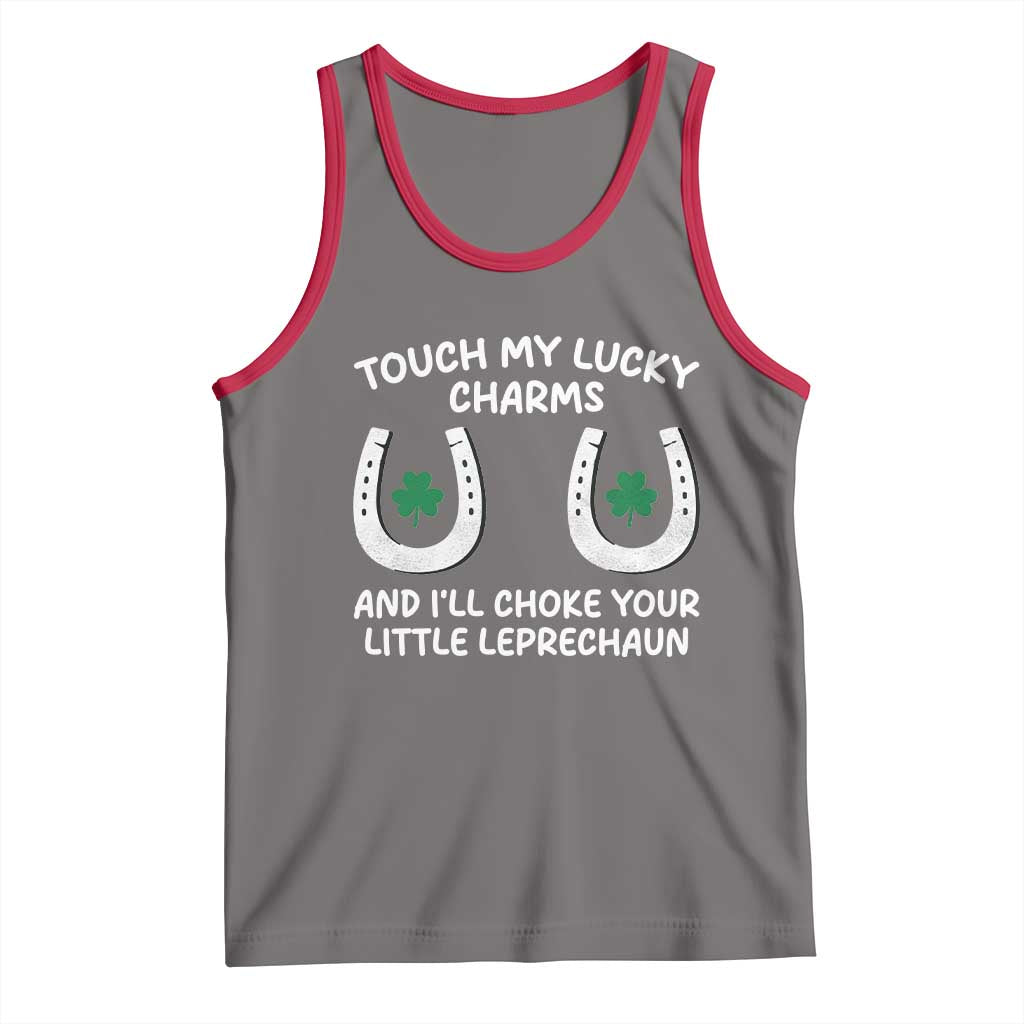 Funny St. Patrick's Day Tank Top Touch My Lucky Charm TS09 Deep Heather Red Print Your Wear