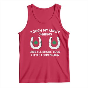 Funny St. Patrick's Day Tank Top Touch My Lucky Charm TS09 Red Print Your Wear