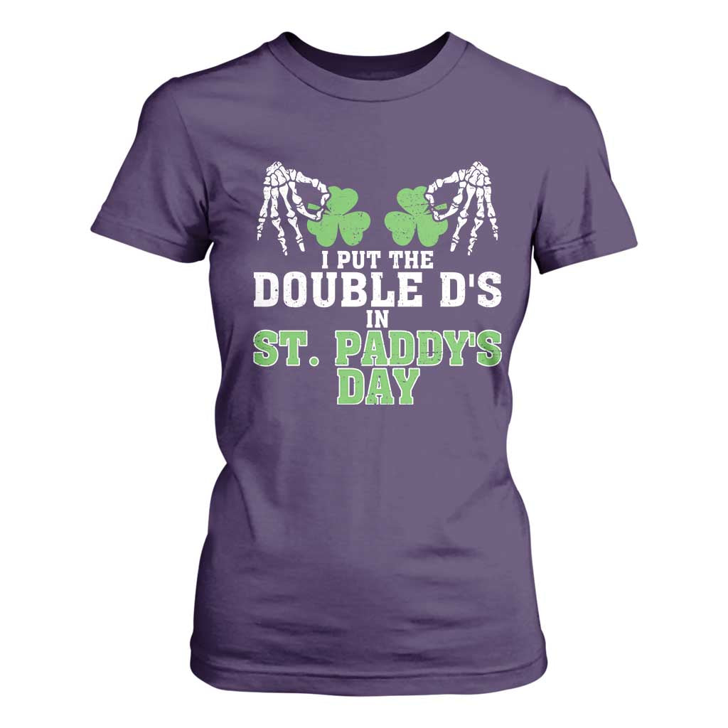 Funny St. Patrick's Day T Shirt For Women Double Ds On St Paddys Day TS09 Purple Print Your Wear