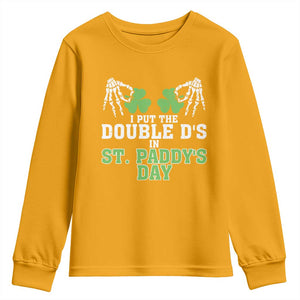 Funny St. Patrick's Day Youth Sweatshirt Double Ds On St Paddys Day TS09 Gold Print Your Wear