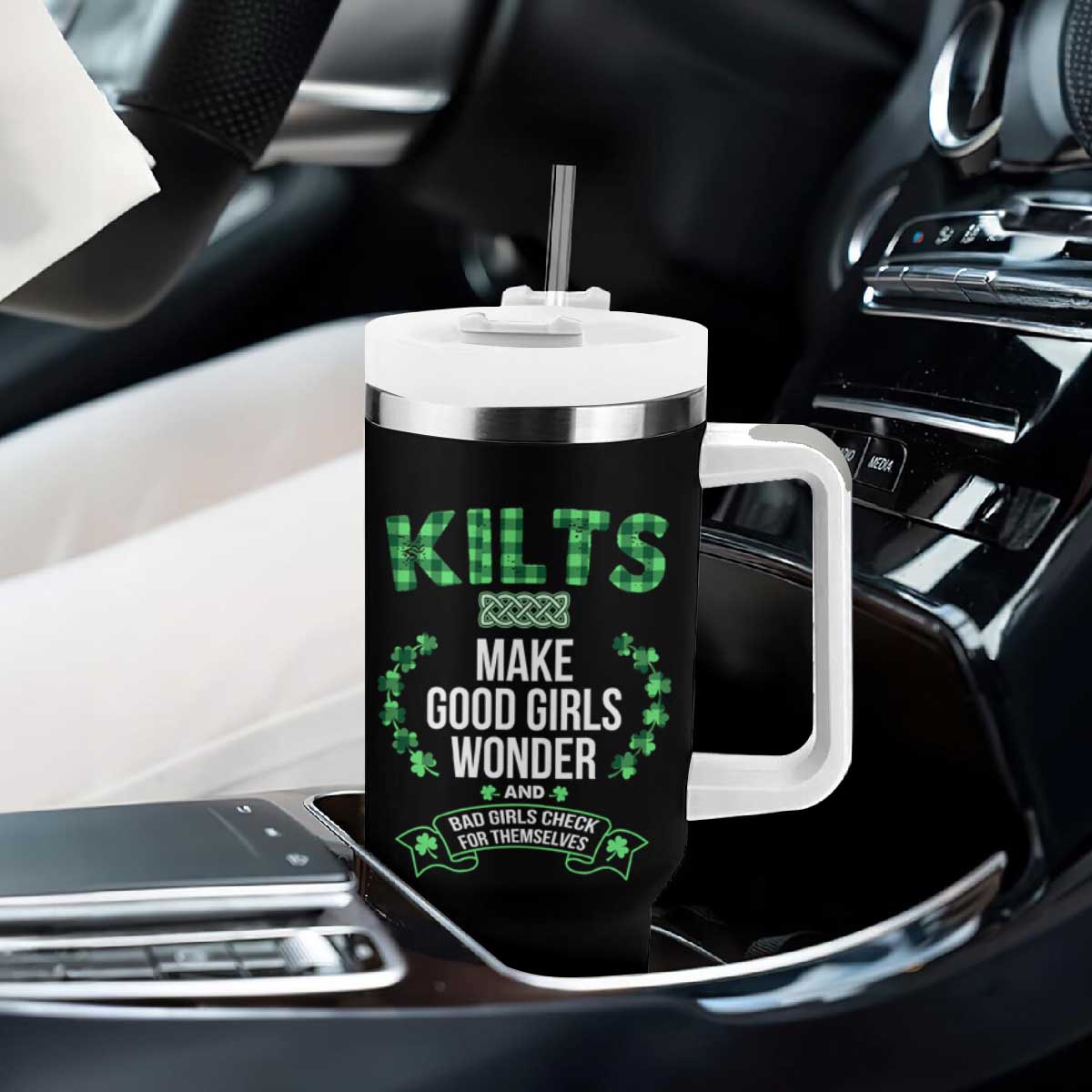 Funny Scots-Irish Kilts Tumbler With Handle Make Good Girls Wonder And Bad Girls Check For Themselves TS09 Print Your Wear