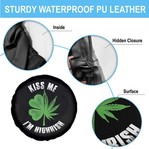 Funny St. Patrick's Day Cannabis Spare Tire Cover Kiss Me I'm Highrish TS09 Print Your Wear
