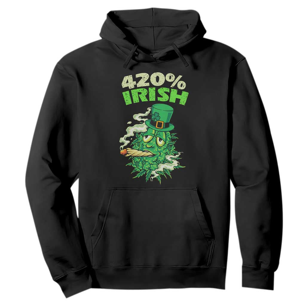 Funny St. Patrick's Day Cannabis Hoodie 420% Irish Weed TS09 Black Print Your Wear
