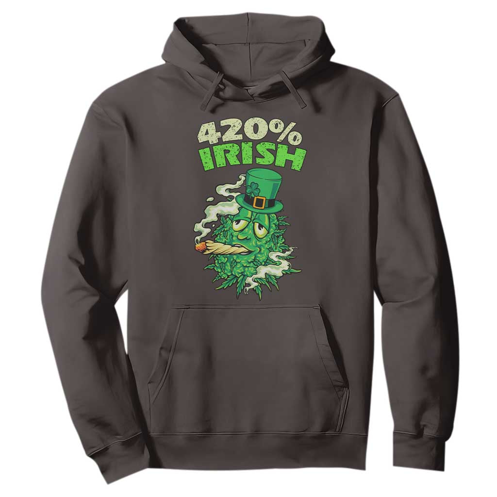 Funny St. Patrick's Day Cannabis Hoodie 420% Irish Weed TS09 Dark Chocolate Print Your Wear