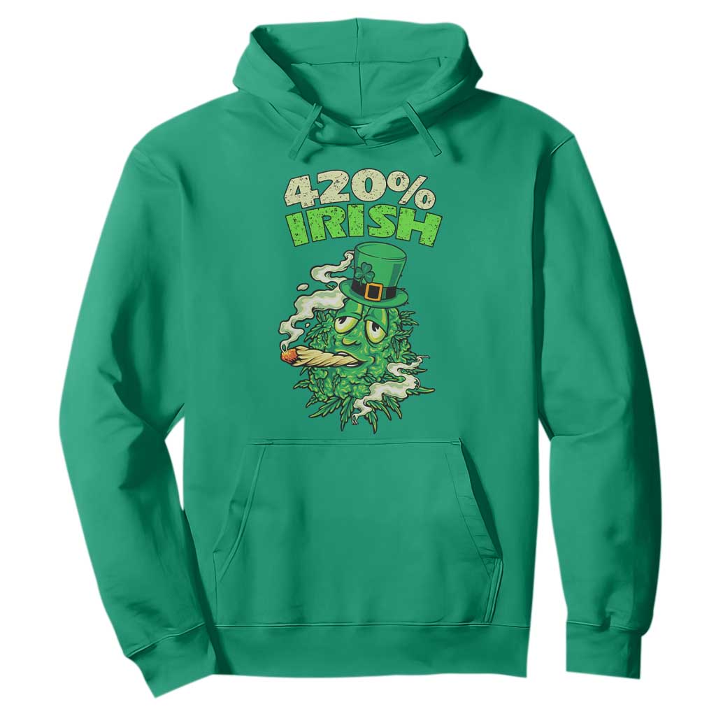 Funny St. Patrick's Day Cannabis Hoodie 420% Irish Weed TS09 Irish Green Print Your Wear