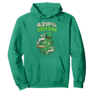 Funny St. Patrick's Day Cannabis Hoodie 420% Irish Weed TS09 Irish Green Print Your Wear