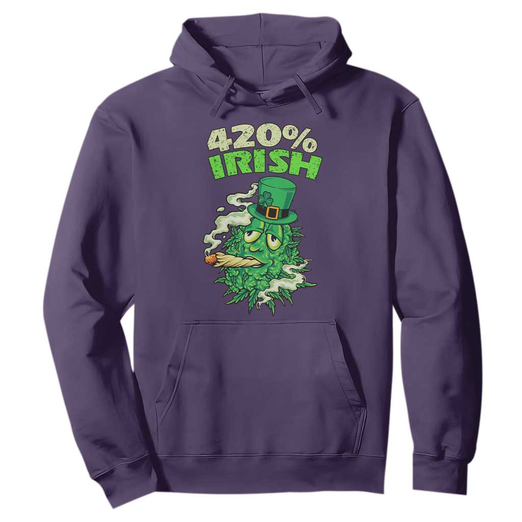 Funny St. Patrick's Day Cannabis Hoodie 420% Irish Weed TS09 Purple Print Your Wear