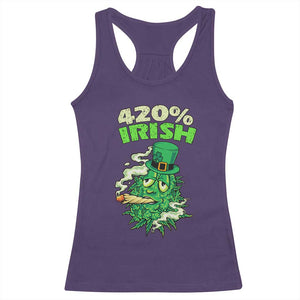 Funny St. Patrick's Day Cannabis Racerback Tank Top 420% Irish Weed TS09 Purple Print Your Wear