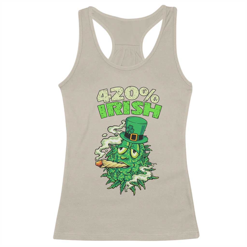 Funny St. Patrick's Day Cannabis Racerback Tank Top 420% Irish Weed TS09 Sand Print Your Wear