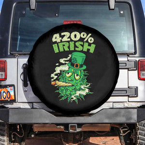 Funny St. Patrick's Day Cannabis Spare Tire Cover 420% Irish Weed TS09 No hole Black Print Your Wear