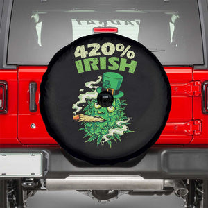 Funny St. Patrick's Day Cannabis Spare Tire Cover 420% Irish Weed TS09 Black Print Your Wear