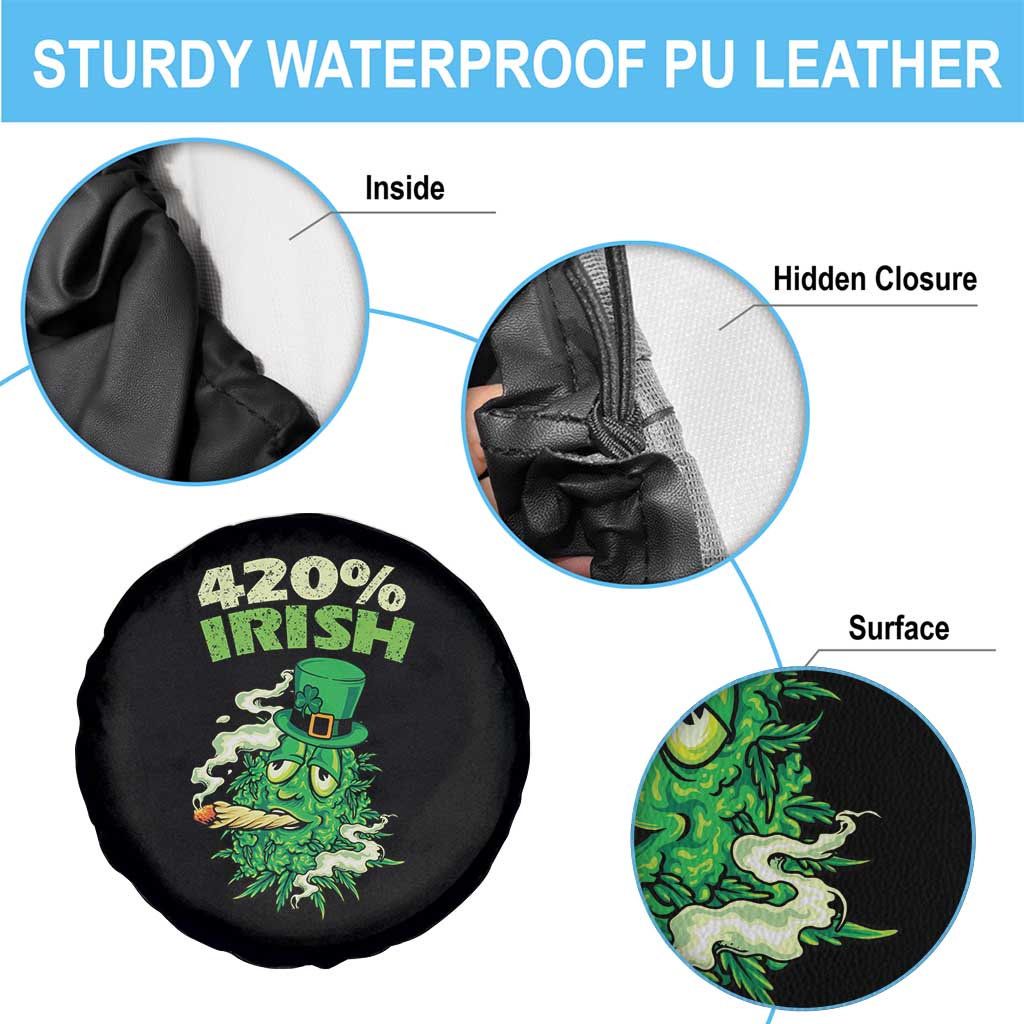 Funny St. Patrick's Day Cannabis Spare Tire Cover 420% Irish Weed TS09 Print Your Wear