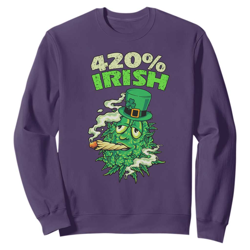 Funny St. Patrick's Day Cannabis Sweatshirt 420% Irish Weed TS09 Purple Print Your Wear