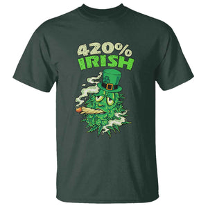 Funny St. Patrick's Day Cannabis T Shirt 420% Irish Weed TS09 Dark Forest Green Print Your Wear