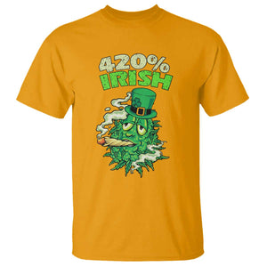 Funny St. Patrick's Day Cannabis T Shirt 420% Irish Weed TS09 Gold Print Your Wear