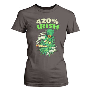 Funny St. Patrick's Day Cannabis T Shirt For Women 420% Irish Weed TS09 Dark Chocolate Print Your Wear
