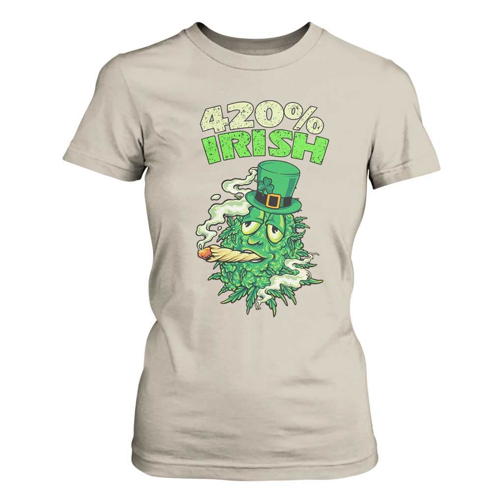 Funny St. Patrick's Day Cannabis T Shirt For Women 420% Irish Weed TS09 Sand Print Your Wear