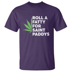 Funny St. Patrick's Day Weed T Shirt Roll A Fatty For Saints Paddys 420 Cannabis TS09 Purple Print Your Wear