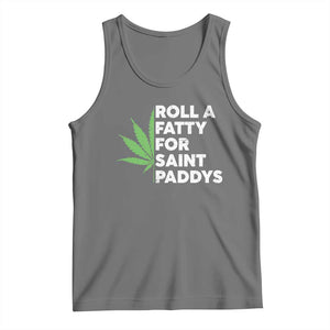 Funny St. Patrick's Day Weed Tank Top Roll A Fatty For Saints Paddys 420 Cannabis TS09 Black Heather Print Your Wear