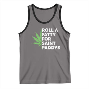 Funny St. Patrick's Day Weed Tank Top Roll A Fatty For Saints Paddys 420 Cannabis TS09 Deep Heather Black Print Your Wear